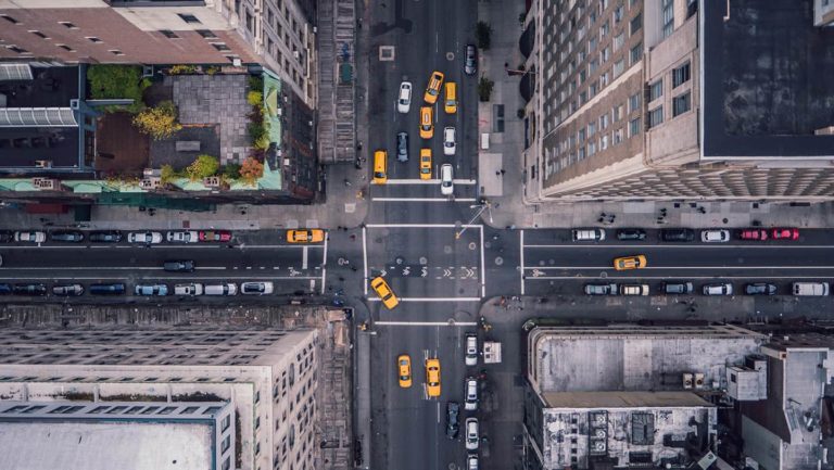 overview of street intersection