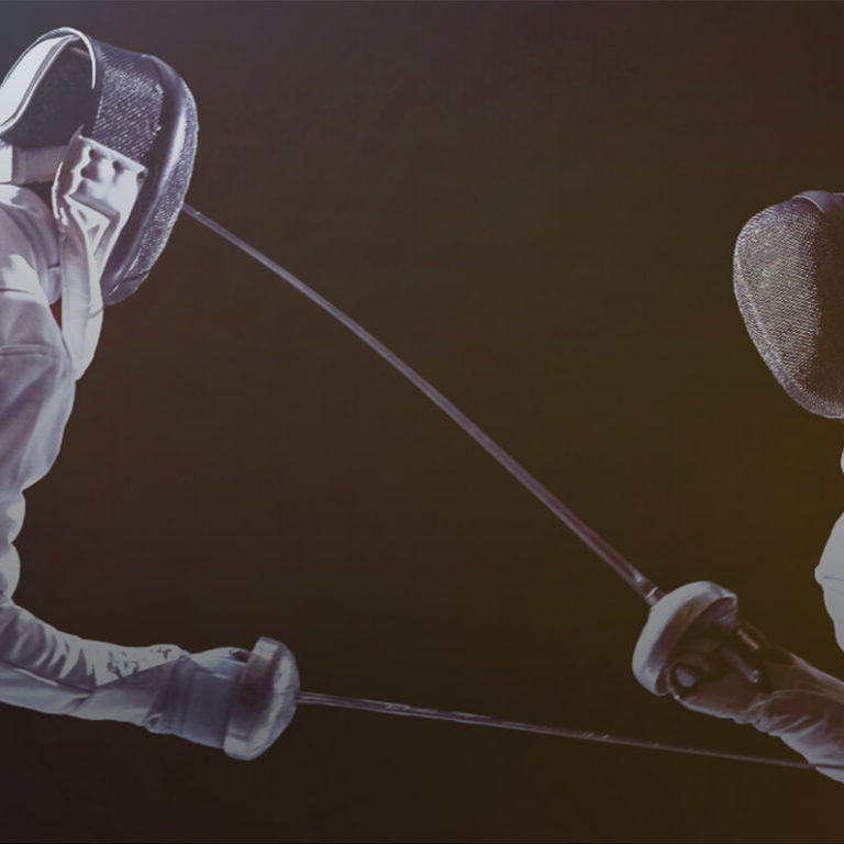 two people jousting