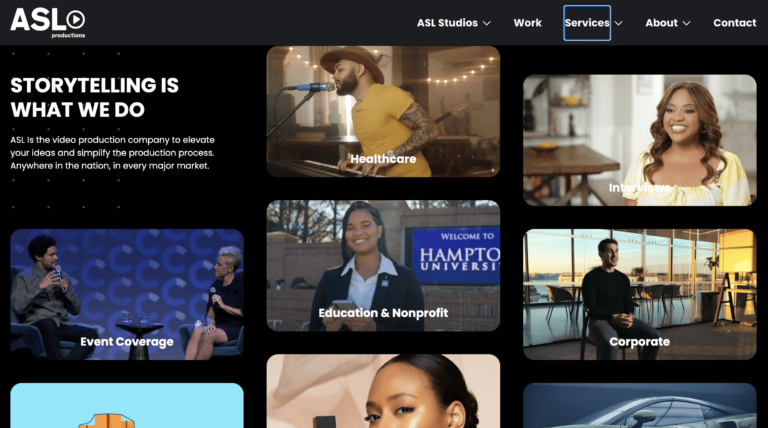 Video production website design